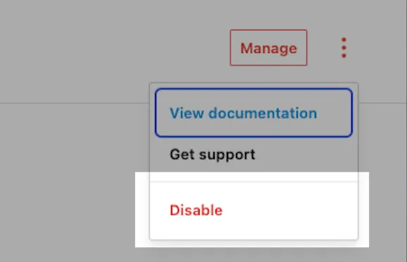 The WooCommerce Payments list, with a payment method's menu open to show Disable